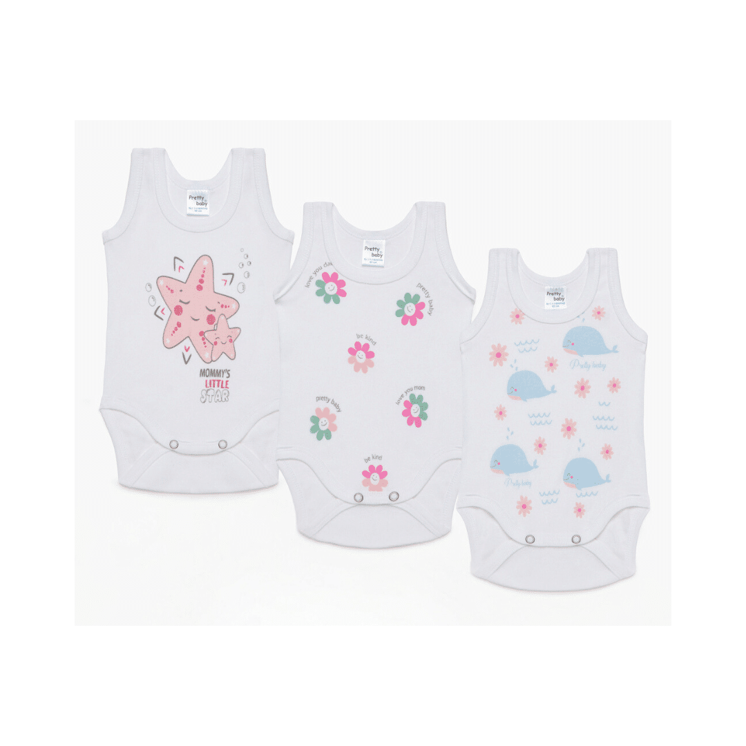 Βρεφικό κορμάκι Τιραντάκι 100% Βαμβακερά 1 Tεμάχιο Pretty Baby