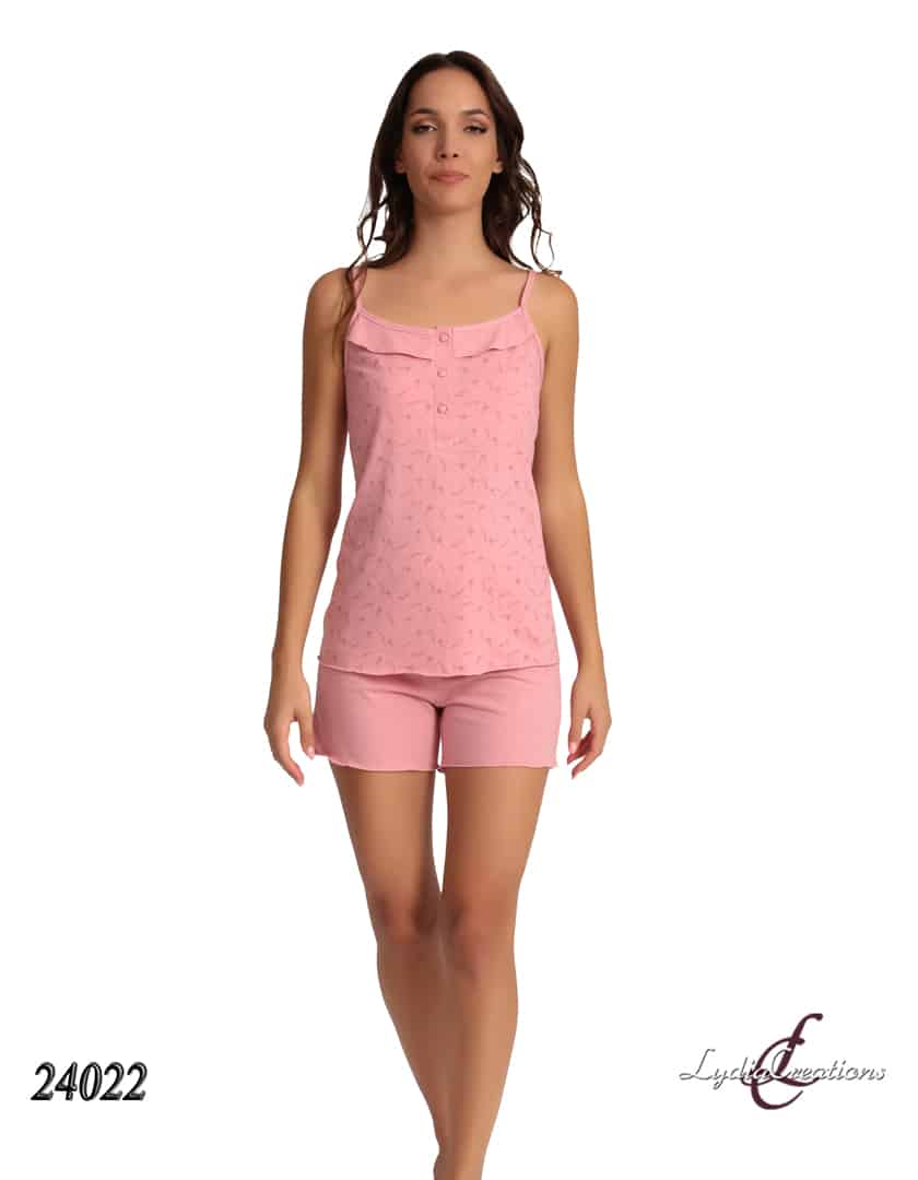 Πιτζάμας Σετ Σε Ροζ Lydia Creations