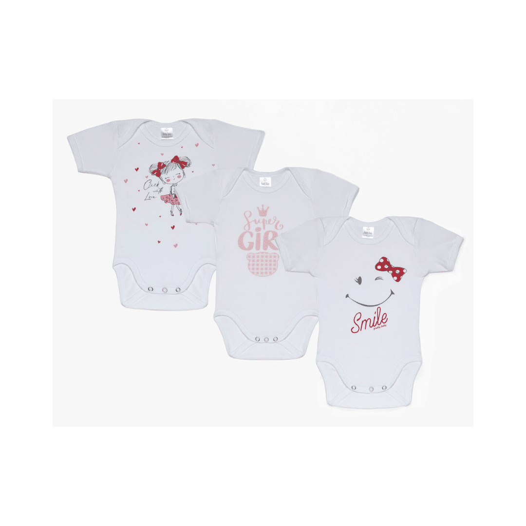 Βρεφικό Κορμάκι Με Κοντό Μανίκι 100% Βαμβακερά 1 Τεμάχιο Pretty Baby