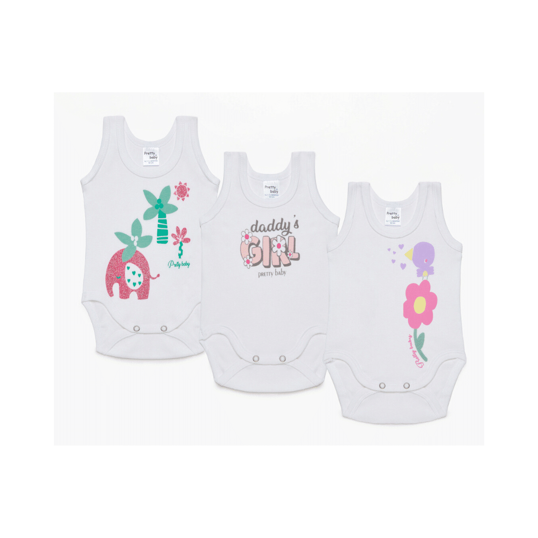 Βρεφικό κορμάκι Τιραντάκι 100% Βαμβακερά 1 Tεμάχιο Pretty Baby