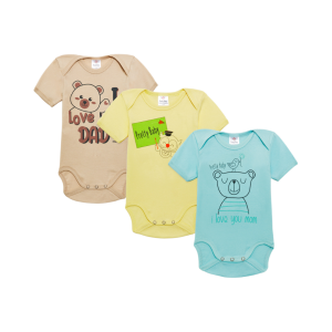 Βρεφικό Κορμάκι χρωματιστό Unisex κοντό μανίκι, 100% Βαμβακερό 1 Τεμάχιo Pretty Baby
