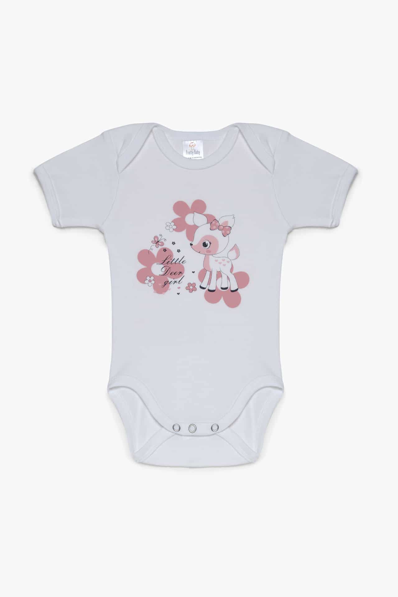 Βρεφικά Κορμάκια Με Κοντό Μανίκι 100% Βαμβακερά 6 Τεμάχια Pretty Baby - Image 3