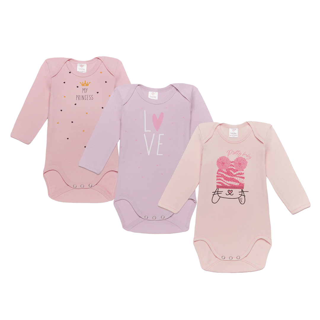 Βρεφικό Κορμάκι Μακρύ Μανίκι 100% Βαμβακερά 1 Τεμάχιο Pretty Baby