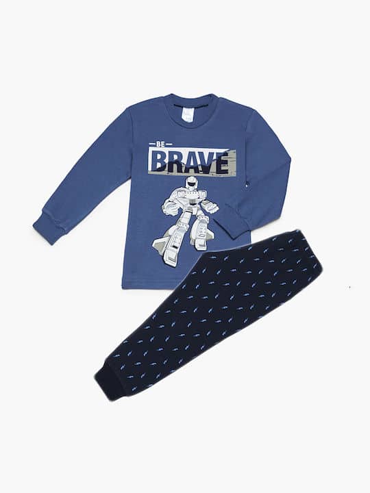 Πιτζάμα Παιδική Χειμερινή Με Τύπωμα Brave Pretty Baby