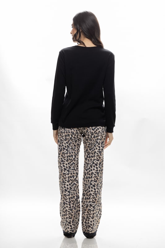 Γυναικεία Χειμερινή Πιτζάμα Με Τύπωμα Και Animal Print Galaxy - Image 5
