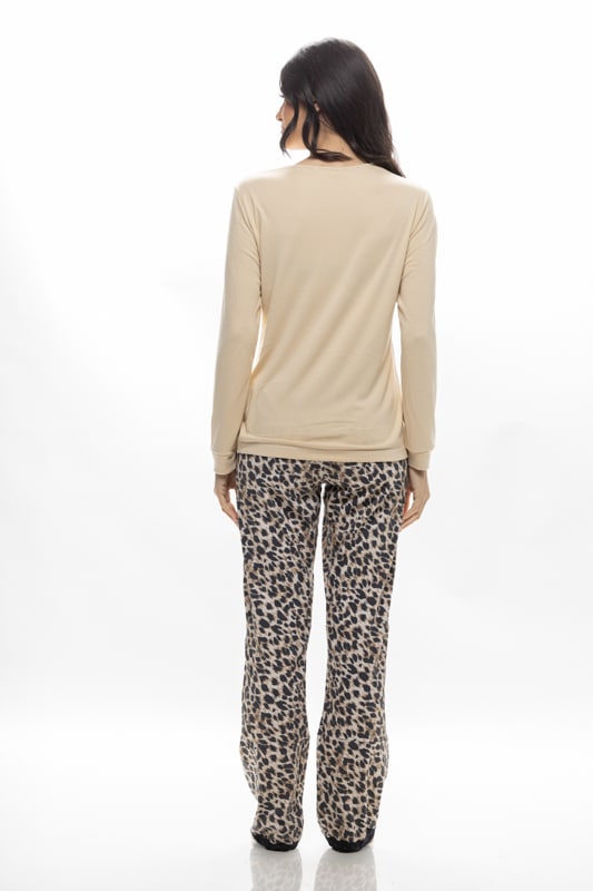 Γυναικεία Χειμερινή Πιτζάμα Με Τύπωμα Και Animal Print Galaxy - Image 3