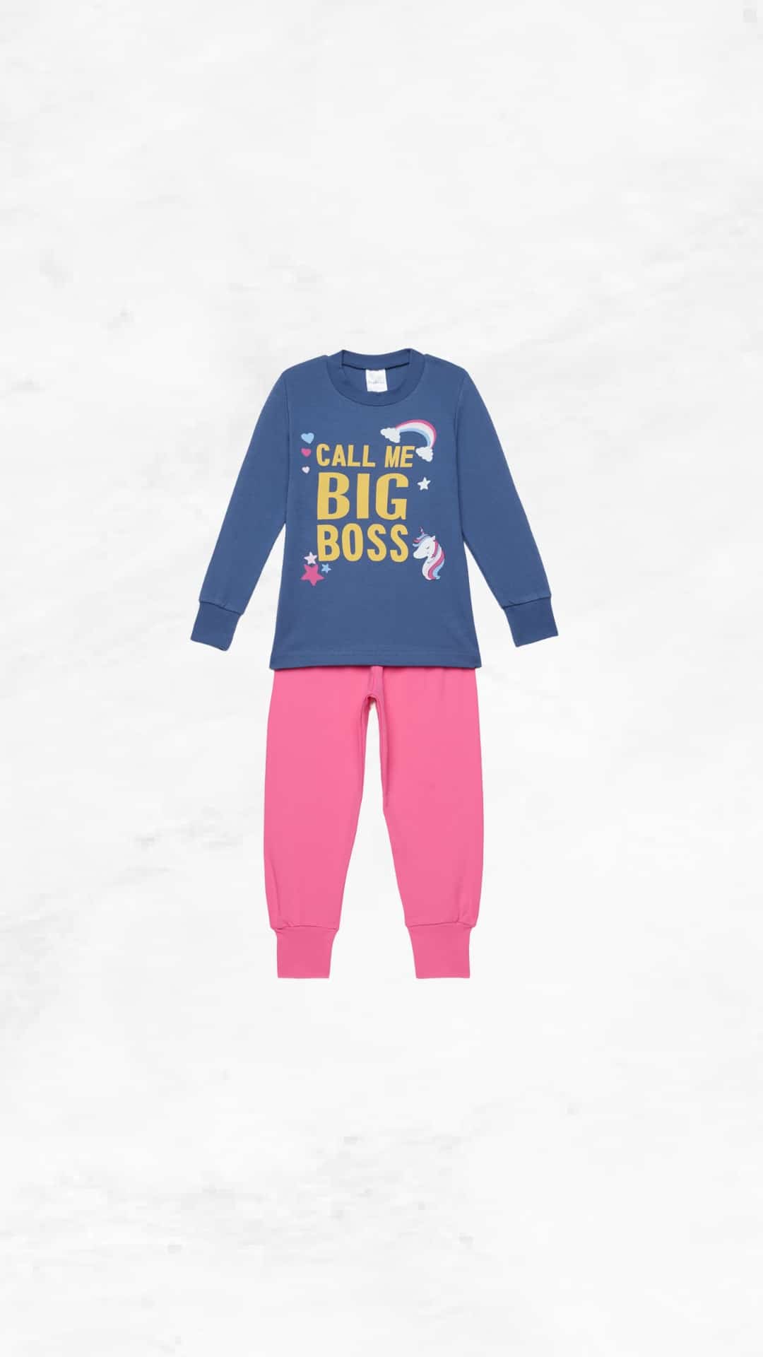 Παιδική Χειμερινή Πιτζάμα Με Τύπωμα "Big Boss" Pretty Baby