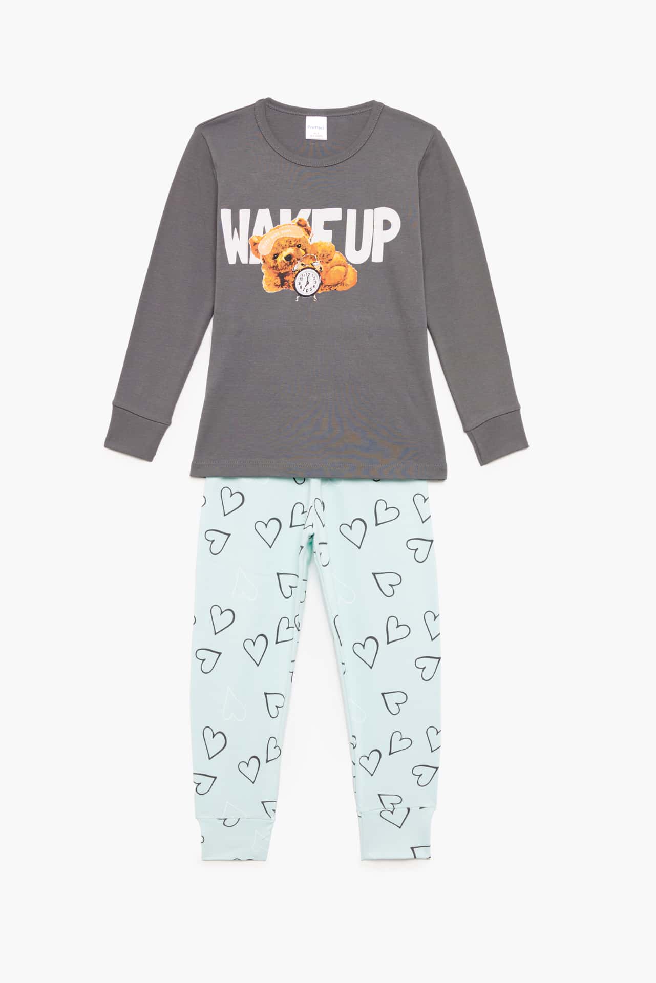 Παιδική Χειμερινή Πιτζάμα Με Τύπωμα "Wake Up" Pretty Baby