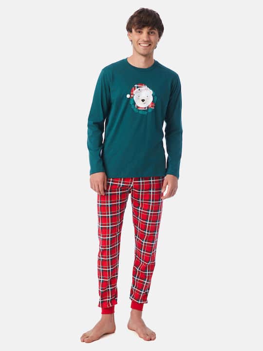 Ανδρική Πιτζάμα Καρό Χειμερινή Minerva