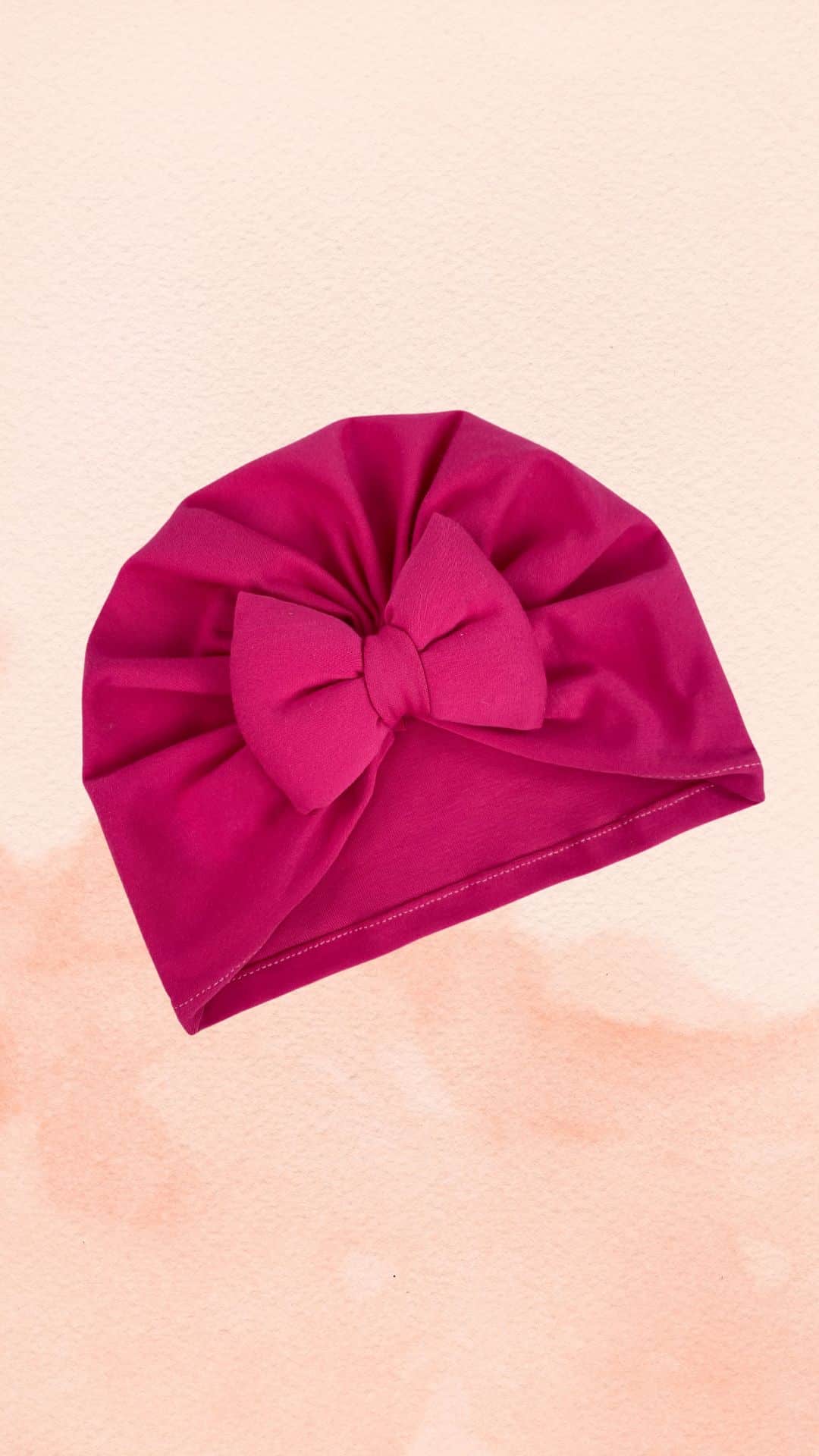 Βρεφικό Τουρμπάνι Βαμβακερό με Φουσκωτό Φιόγκο Χειροποίητο