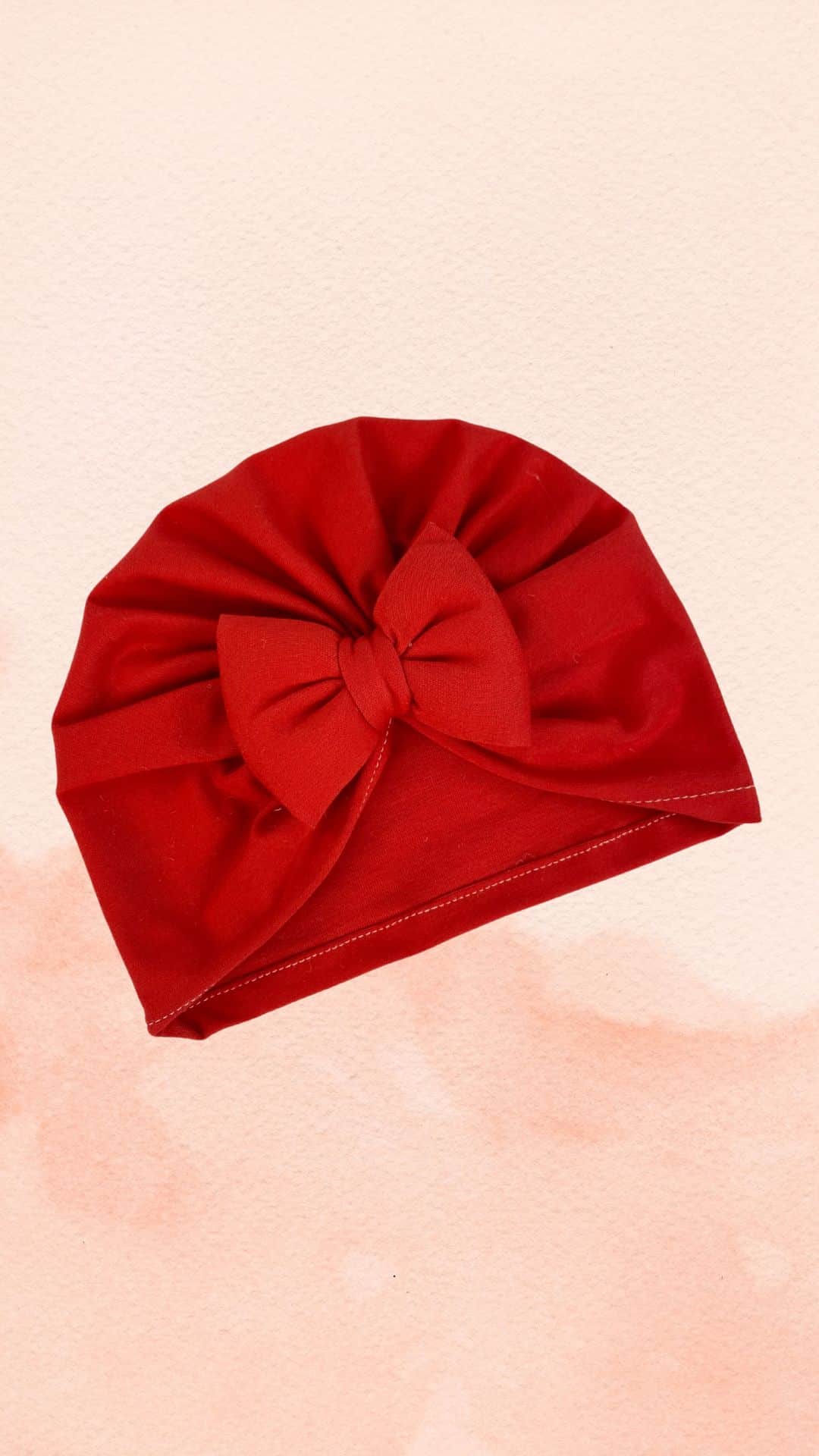 Τουρμπάνι Βρεφικό Βαμβακερό με Φουσκωτό Φιόγκο Χειροποίητο