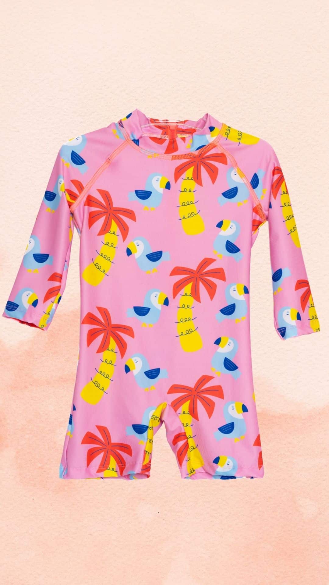 Ολόσωμο φορμάκι μαγιό με UV προστασία και fluo φερμουάρ στην πλάτη.