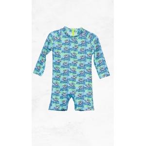 Ολόσωμο παιδικό μαγιό σιέλ με καρχαρίες & UV Protection – Ιδανικό για ασφαλές καλοκαιρινό παιχνίδι.