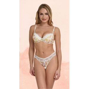 Push-up σουτιέν Miss Rosy με τούλι και λεμόνια και δαντέλα