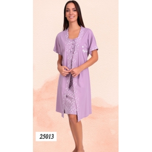 Καλοκαιρινό σετ ρόμπας και νυχτικού Lydia Creations με μαργαρίτες και πεταλούδες