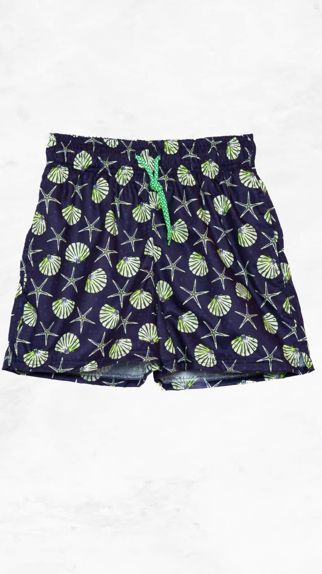 Παιδική βερμούδα μπλε με σχέδια κοχύλια και αστερίες – Tortue