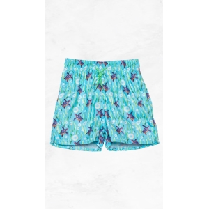 Παιδική μαγιό βερμούδα σιέλ με σχέδιο χελώνες – Tortue