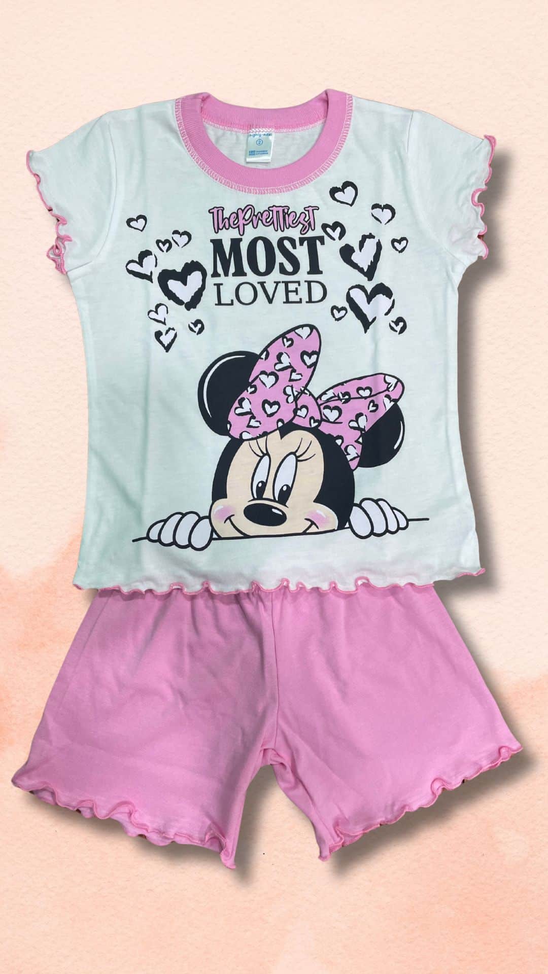 Παιδική πιτζάμα Minnie Mouse για κορίτσια με μπλουζάκι και σορτσάκι