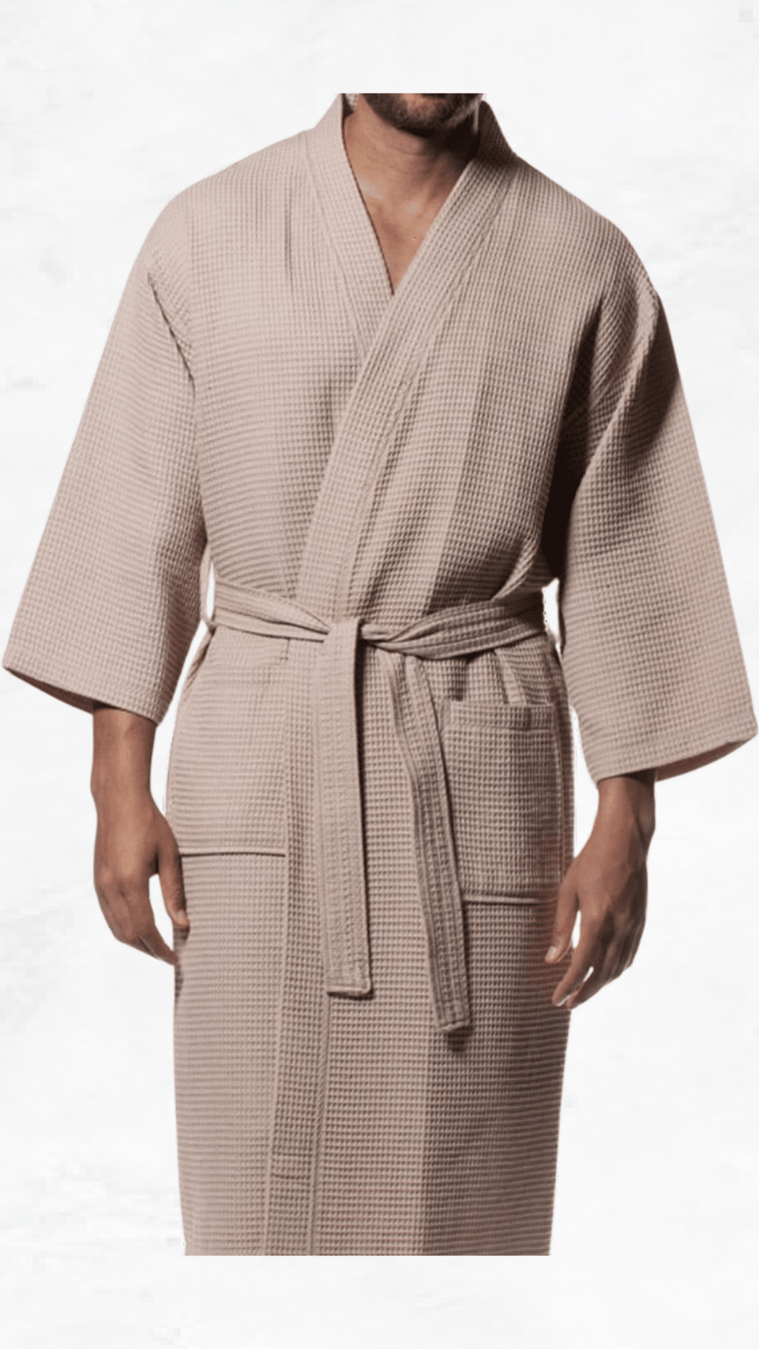 Μπουρνούζι πικέ beige με γιακά Astron Italy