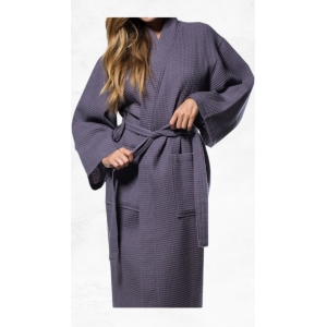 Μπουρνούζι πικέ beige με γιακά Astron Italy