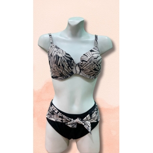 Γυναικείο μπικίνι Lucero με κοφτό σουτιέν, print, ρυθμιζόμενες τιράντες, κανονικό σλιπ με δέσιμο και έξτρα επένδυση.