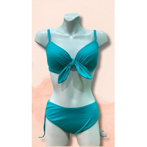 Γυναικείο μπικίνι Lucero με φιόγκο, μπανέλα, ψηλόμεσο σλιπ με κορδόνια, εσωτερική επένδυση.