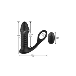 Anal plug με δόνηση και τηλεχειριστήριο από μαλακή σιλικόνη σε μαύρο χρώμα