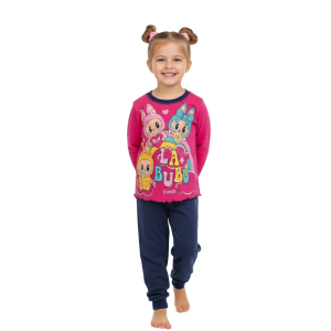 Παιδικό Σετ Πιτζάμας Labubu με Φρου Φρου & Μπάσκα Τελείωμα