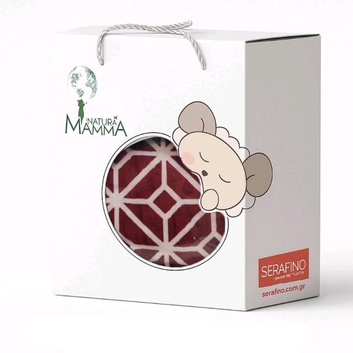 Παιδική κουβέρτα βελουτέ Serafino – Βυσσινί με σχέδιο ρόμβους