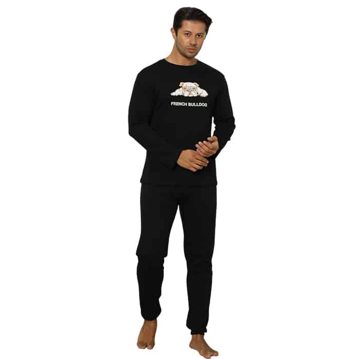 Ανδρική Πυτζάμα – Βαμβακερή με Σχέδιο Σκυλάκι