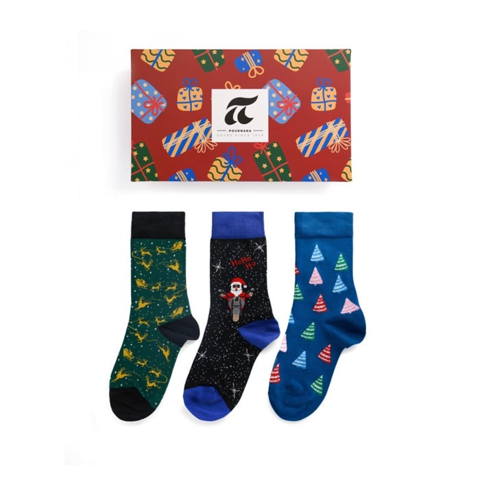 Εορταστικό σετ δώρου (3 ζευγάρια) – Γυναικείες κάλτσες Πουρνάρας