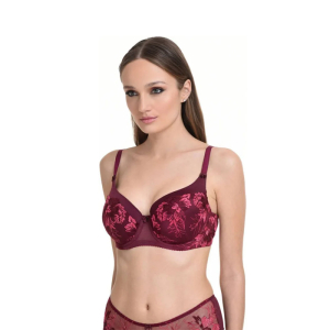 Σουτιέν Μπορντό με Ιριδίζοντα Δαντελωτά Λουλούδια