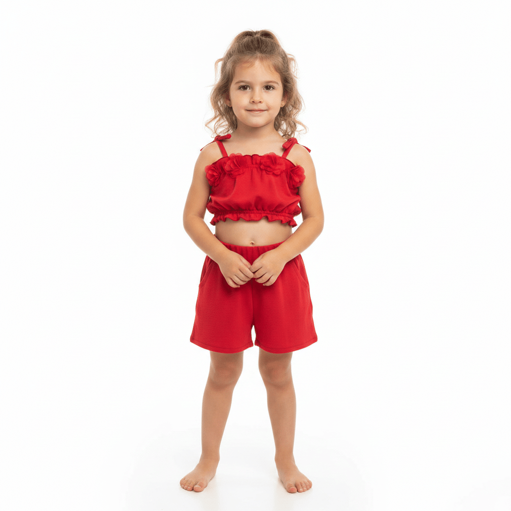 Παιδικό Σετ Καλοκαιρινό Με Σορτσάκι Κόκκινο