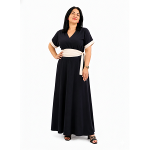 γυναικείο βαμβακερό maxi φόρεμα one size με ζώνη