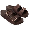 Γυναικείες παντόφλες Zaxy σε μπρονζέ glitter με διπλή αγκράφα και αναπαυτικό πάτημα