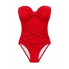 Γυναικείο ολόσωμο strapless μαγιό με σούρες στο μπροστινό μέρος