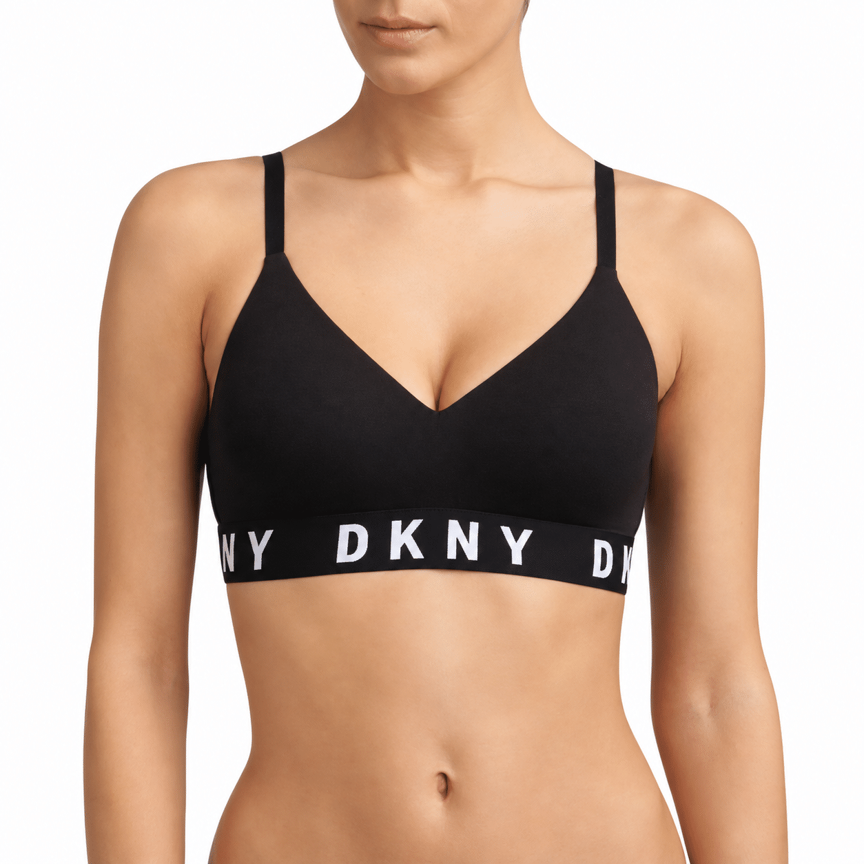 Γυναικείο μαύρο μπουστάκι Push-Up DKNY Cozy Boyfriend με ενίσχυση και χιαστί τιράντες