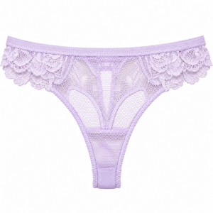 Γυναικείο String Miss Rosy λιλά με δαντέλα και διακοσμητικό λουλούδι