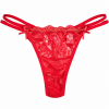 Γυναικείο String Miss Rosy κόκκινο με δαντέλα, διπλά κορδόνια και φιόγκους
