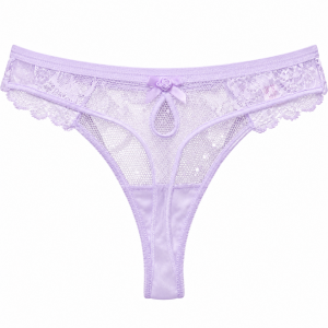 Γυναικείο String Miss Rosy λιλά με δαντέλα και διακοσμητικό λουλούδι