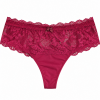 Γυναικείο String Miss Rosy βυσσινί μπορντό με floral δαντέλα στο πίσω μέρος