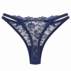 Γυναικείο String Miss Rosy σκούρο μπλε με floral δαντέλα και σατέν φιόγκους