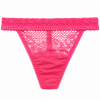 Γυναικείο String Miss Rosy φούξια με δαντέλα και διακοσμητική ροζέτα